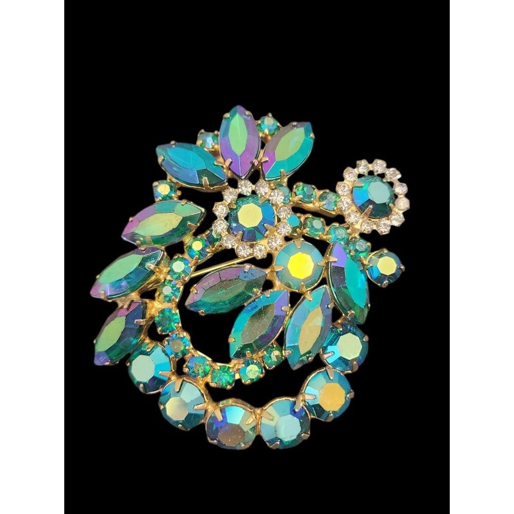 Vintage Spectacular Unsigned Super Sparkly Rhinestone Brooch (A5707)